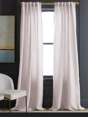 QUINCE 2 Panels 48x96 European Linen Light Filtering Sheer Curtains